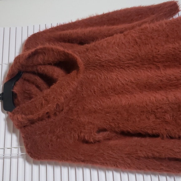 Free People S Sweater Mini Dress "Mallow" Terracotta FUZZY - Picture 6 of 9